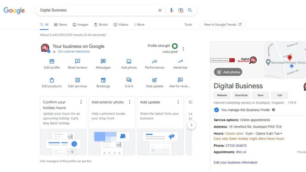 google business profile set up