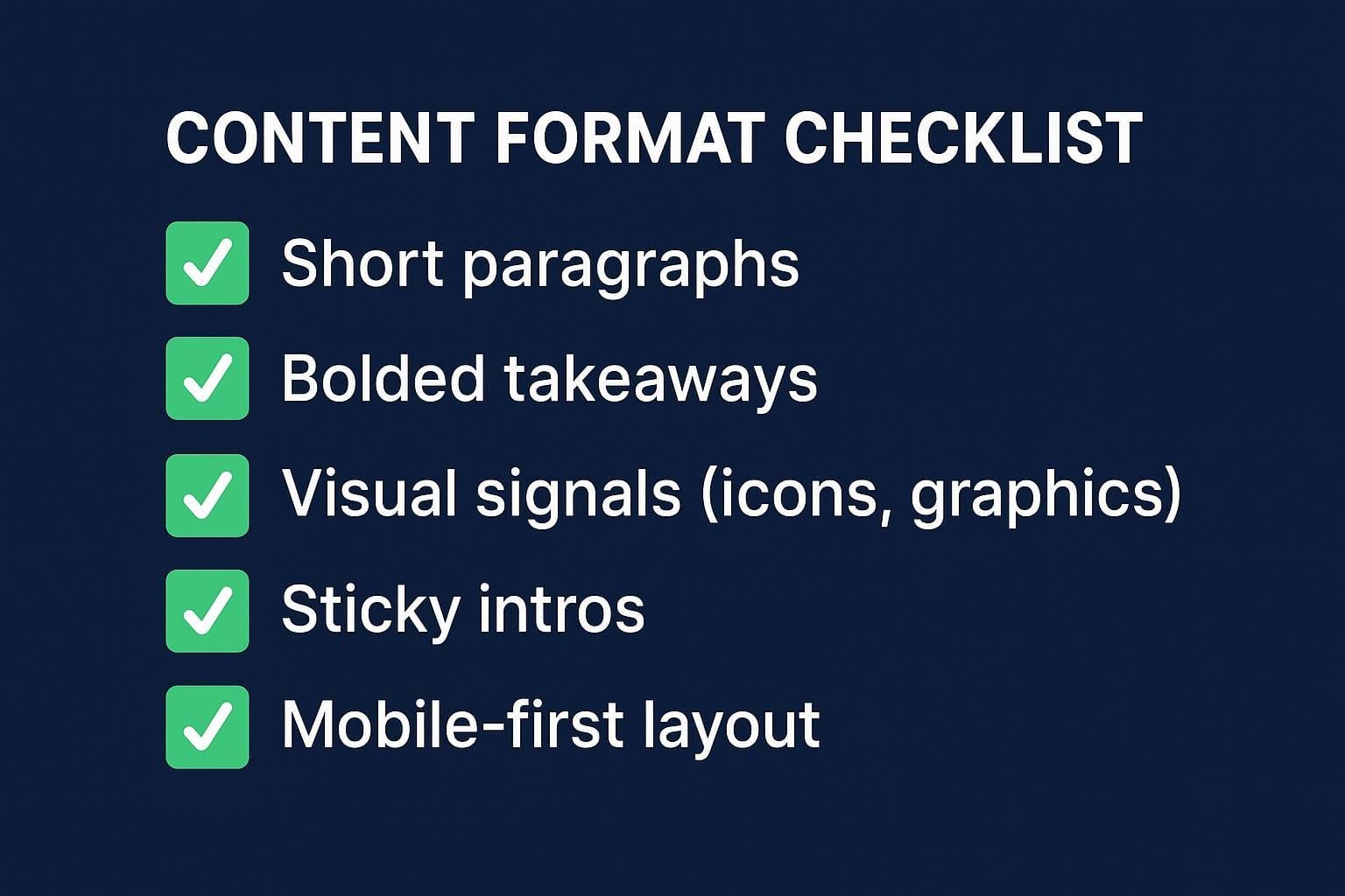 Stop Writing Seo Content - Start Designing It content format checklist